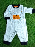 Baby Boy Romper summer Season full sleeve white with dark blue lining