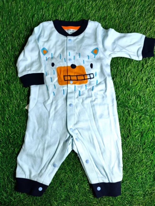 Baby Boy Romper summer Season full sleeve white with dark blue lining