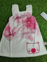 Baby Frock Baby Girl Summer Season sleeve less white with pink flowers
