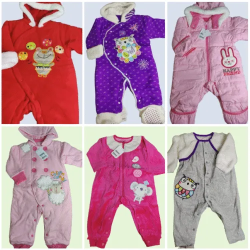 Baby Girl Winter Romper hoodie Korean made quilted warm