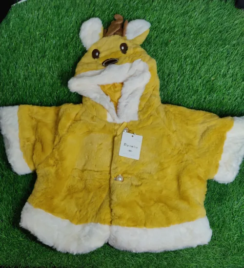 Baby Hoodie Baby Boy Winter yellow with white lining hoodie