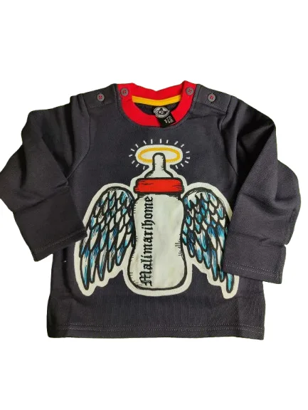 Baby Jacket Baby Boy Winter Black and Grey with angel Baby Jacket Baby Boy Winter Black and Grey with angel
