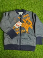 Baby Jacket Baby Boy Winter Season full sleeve Dark Grey with Navy Blue lining