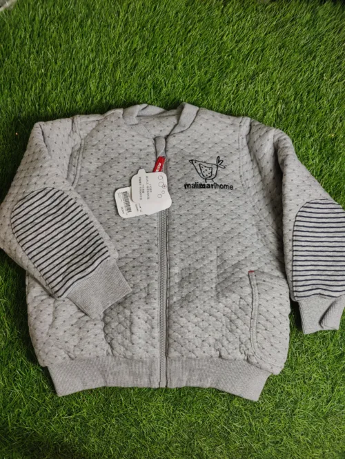 Baby Jacket Baby Boy Winter Season full sleeve grey with elbow design
