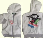 Baby Jacket Baby Boy Winter Season full sleeve white with grey lining double printed