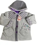 Baby Jacket Baby Girl Winter Season full sleeve grey with purple dots
