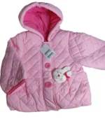 Baby Jacket Baby Girl winter Season full sleeve pink with white bunny puffy