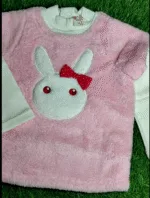 Baby Jacket baby Girl winter full sleeve Pink with white arms velvet