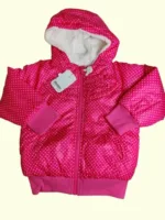 Baby Jacket baby Girl winter full sleeve pink with white dots