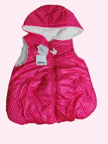 Baby Jacket baby Girl winter full sleeve pink with white dots