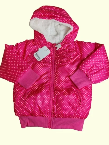 Baby Jacket baby Girl winter full sleeve pink with white dots Baby Jacket baby Girl winter full sleeve pink with white dots