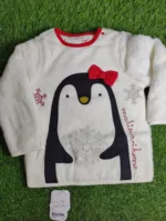 Baby Jacket baby Girl winter full sleeve white with panguan design
