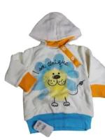 Baby Jacket baby boy winter full sleeve white with orange lining