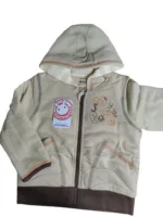 Baby Jacket unisex Winter Season full sleeve light brown with dark brown linig