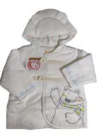 Baby Jacket unisex Winter Season full sleeve white with bear