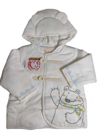 Baby Jacket unisex Winter Season full sleeve white with bear Baby Jacket unisex Winter Season full sleeve white with bear