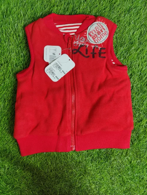 Baby Jacket unisex Winter Season sleeve less red