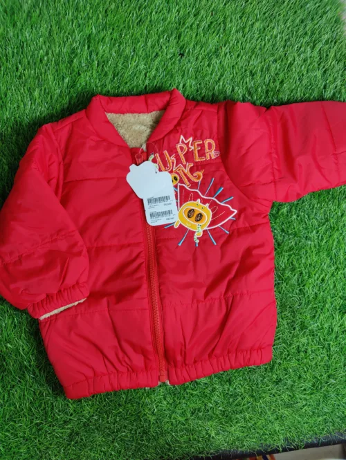 Baby Jacket unisex winter full sleeve red puffy