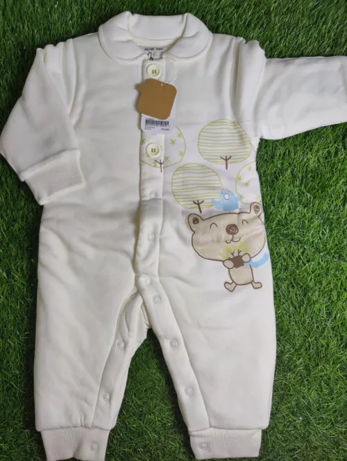 Baby Romper Baby Boy Winter Season Full sleeve white with bear