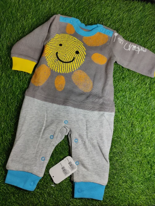 Baby Romper Baby Boy Winter Season full sleeve grey and white sun design