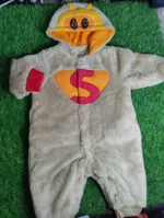 Baby Romper Baby Boy Winter Season full sleeve light Grey Super man hoodie