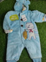 Baby Romper Baby Boy Winter Season full sleeve light blue cat catching fish