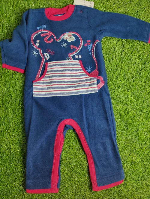 Baby Romper Baby Boy Winter Season full sleeve Navy Blue with Red lining