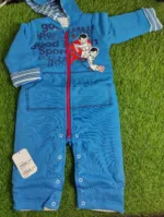 Baby Romper Baby Boy Winter Season full sleeve blue with red zipper