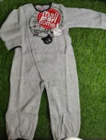Baby Romper Baby Boy Winter Season full sleeve grey with logo bunny and cat