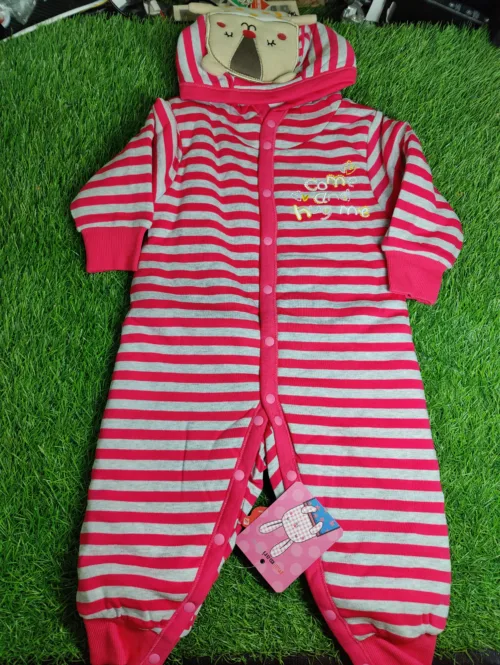 Baby Romper Baby Boy Winter Season full sleeve red horizontal lining with dark red lining