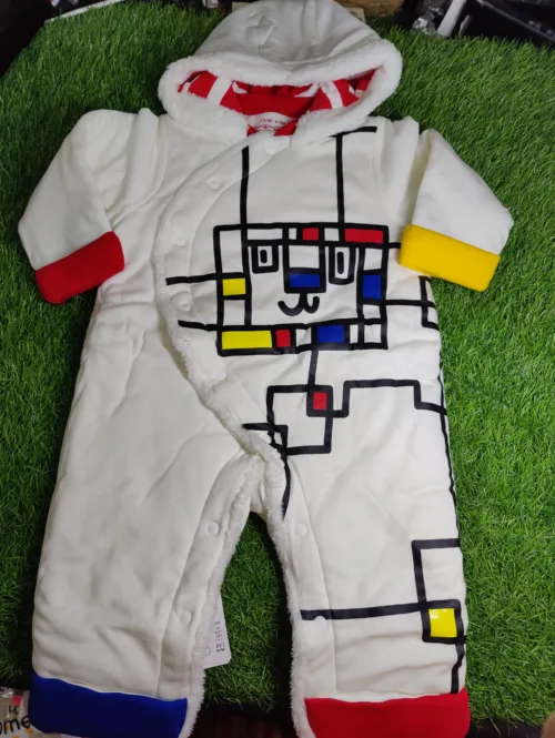 Baby Romper Baby Boy Winter Season full sleeve white with 3 color box