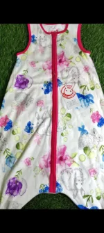 Baby Romper Baby Girl summer white flower design red lining