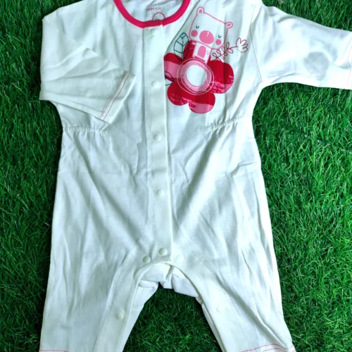 Baby Romper Baby Girl Summer White Pink Flower