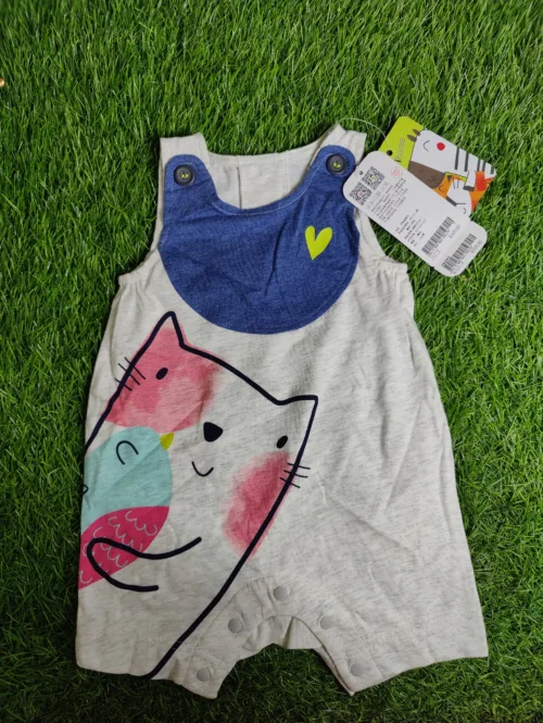 Baby Romper Baby Girl Summer sleeve less white with cat