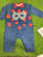 Baby Romper Baby Girl Winter Season full sleeve navy Blue red dots