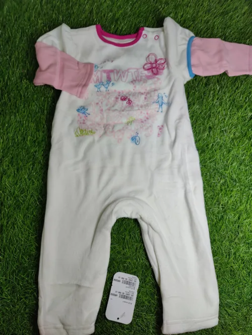 Baby Romper Baby Girl Winter Season full sleeve white and pinks arms