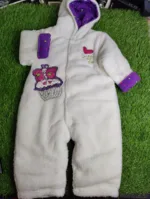 Baby Romper Baby Girl Winter Season full sleeve white purple sleeves hoodie