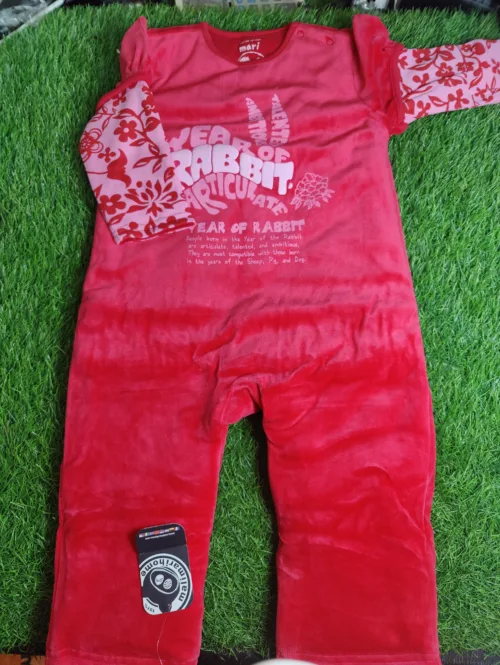 Baby Romper Baby Girl Winter Season full sleeve red with pink arms
