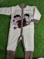 Baby Romper Baby unisex Winter Season full sleeve white and gray sleeves