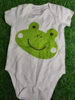 Baby Romper Boy Summer half sleeve white with green frog