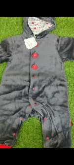 Baby Romper Boy Winter full sleeve black red buttons velvet