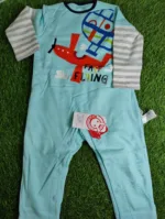 Baby Romper Boy winter full sleeve see green with aeroplane