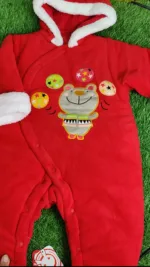 Baby Romper baby Girl Winter Full sleeve red with white lining