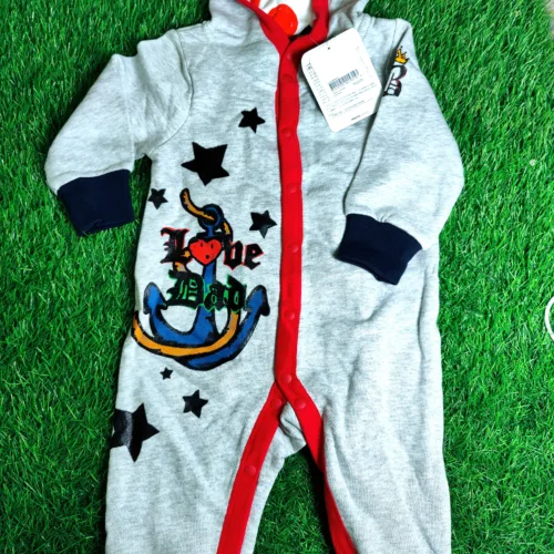 Baby Romper baby boy winter Season Grey with red lining