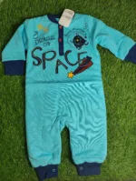 Baby Romper baby boy winter full sleeve see green with dark blue lining