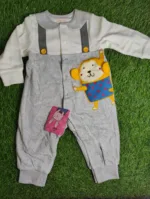 Baby Romper baby boy winter full sleeve white and grey with straps