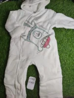 Baby Romper unisex Winter Season full sleeve white hoodie peekaboo