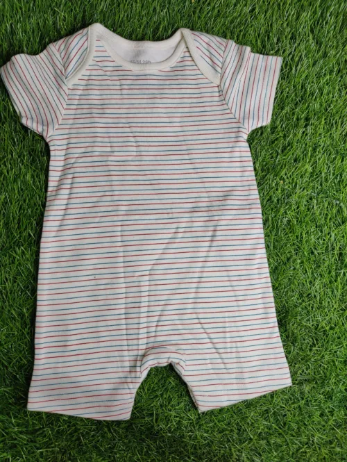 Baby Romper unisex summer Half saleev Horizontal lines