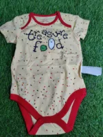 Baby Romper unisex summer Season half sleeve half white with red lining