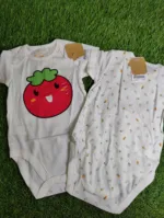 Baby Romper unisex summer half sleeve Double side print with tomato